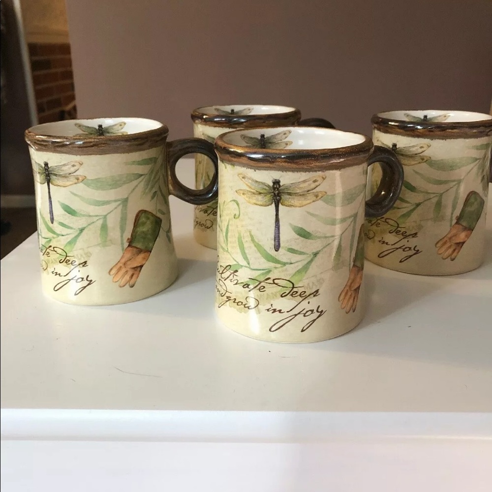 4 Dragon Fly Coffee Mugs